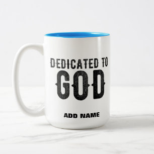 CANECA DE CAFÉ EM DOIS TONS DEDICADO A DEUS TEXTO NEGRO LEGAL PERSONALIZÁVEL