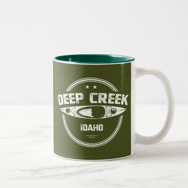 Caneca De Café Em Dois Tons Deep Creek Wild E Scenic River Idaho Kayaking (Direita)