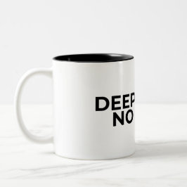 Caneca De Café Em Dois Tons Deep Work No Luck Typographic Minimalist 