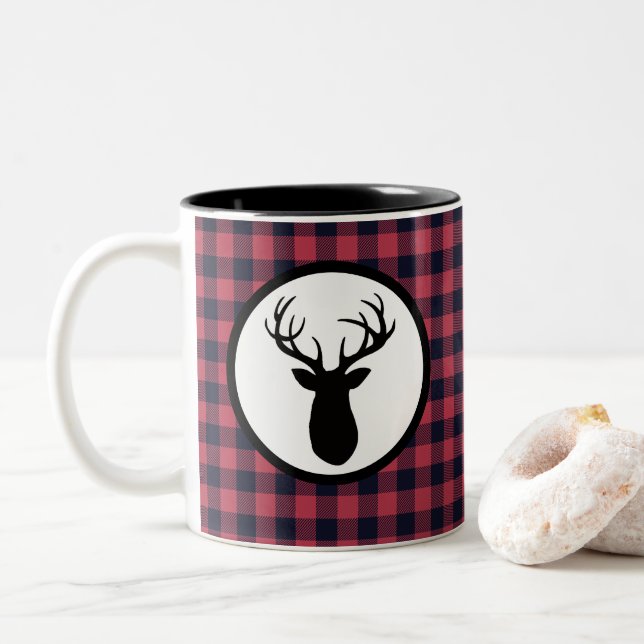 Caneca De Café Em Dois Tons Deer Antler Wilderness Mountain (Com Donut)