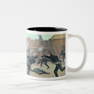 Caneca De Café Em Dois Tons Defendendo o forte: Os indianos atacam uma