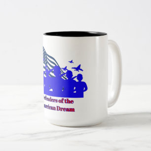 Caneca De Café Em Dois Tons Defensores do sonho americano preto e branco
