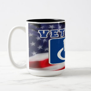 Caneca De Café Em Dois Tons deficiente Veteran EUA