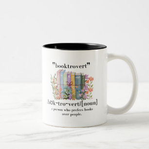 Caneca De Café Em Dois Tons Definição "Booktrovert"