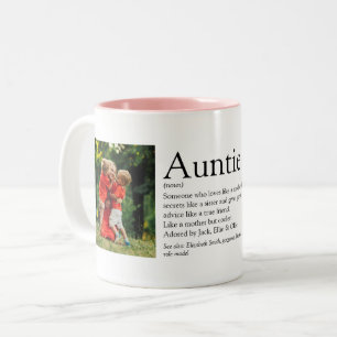 Caneca De Café Em Dois Tons Definição da Tia Citação 2 Foto