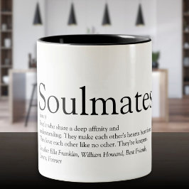 Caneca De Café Em Dois Tons Definição de Almas Gêmeas Personalizada em Café de