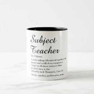 Caneca De Café Em Dois Tons Definição de Apreciação de Professor Script Modern