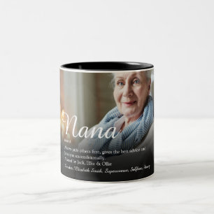 Caneca De Café Em Dois Tons Definição de Avó Elegante Fotografia Script