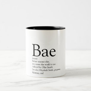 Caneca De Café Em Dois Tons Definição de Bae Namorada Namorado
