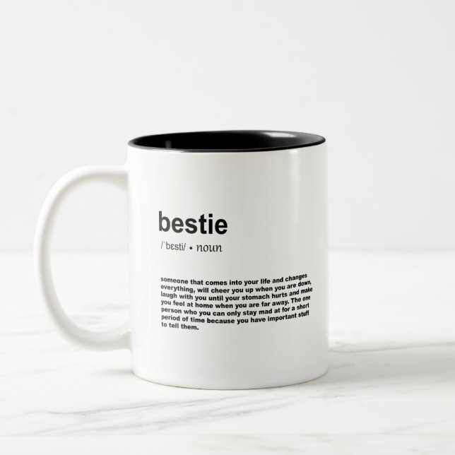 Caneca De Café Em Dois Tons Definição de Bestie (Esquerda)