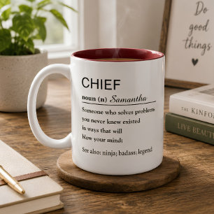 Caneca De Café Em Dois Tons Definição de Chefe Personalizada