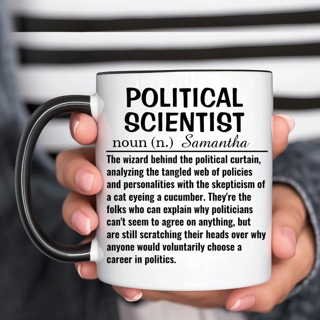 Caneca De Café Em Dois Tons Definição de Cientista Político (Criador carregado)