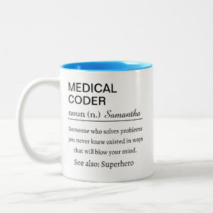 Caneca De Café Em Dois Tons Definição de Codificador Médico Personalizado Dive