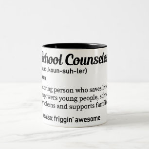 Caneca De Café Em Dois Tons Definição de Conselheiro Escolar Engraçado
