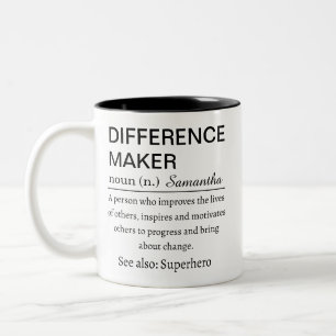 Caneca De Café Em Dois Tons Definição de Criador de Diferença Personalizado