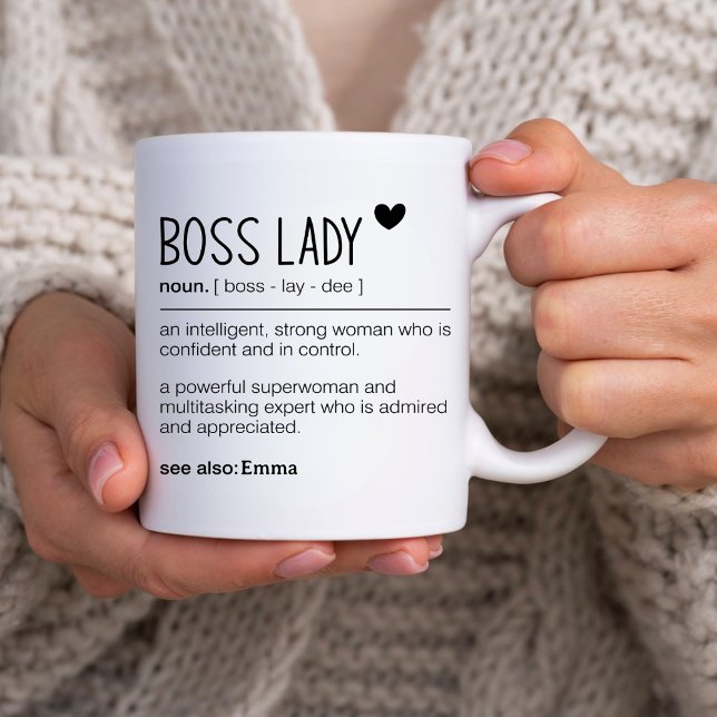 Caneca De Café Em Dois Tons Definição de dama de chefe personalizado Trabalhe  (Criador carregado)