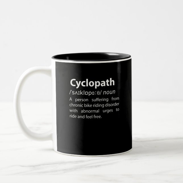 Caneca De Café Em Dois Tons Definição de Dicionário Cyclopath Funny (Esquerda)