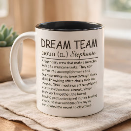 Caneca De Café Em Dois Tons Definição de Equipe dos Sonhos Personalizada