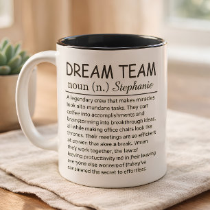 Caneca De Café Em Dois Tons Definição de Equipe dos Sonhos Personalizada