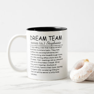 Caneca De Café Em Dois Tons Definição de Equipe dos Sonhos Personalizada