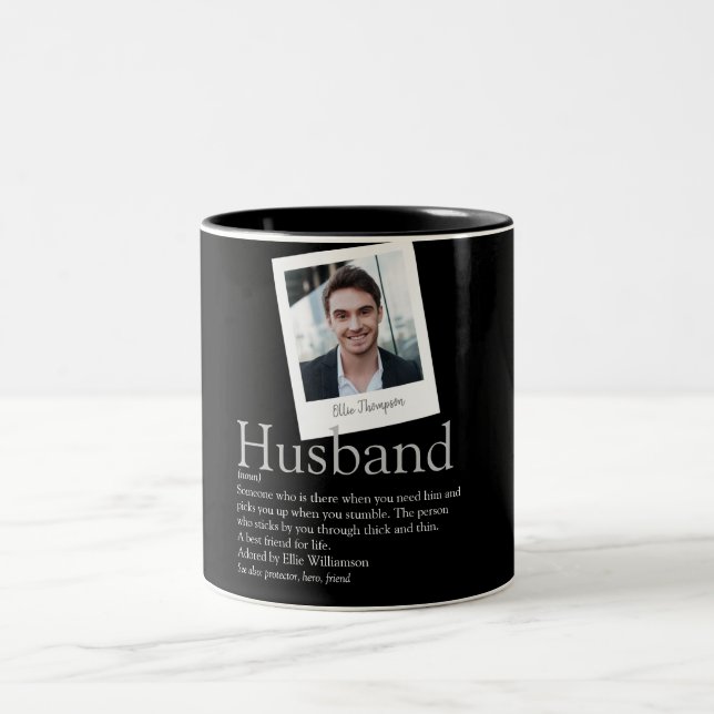 Caneca De Café Em Dois Tons Definição de Foto de Marido Divertido Moderno Pret (Centro)