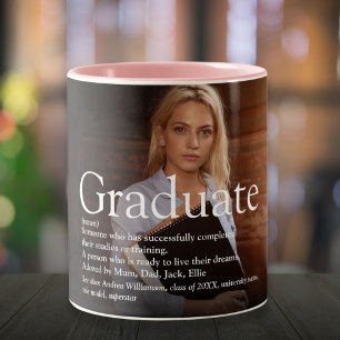 Caneca De Café Em Dois Tons Definição de Graduado com Foto Personalizada