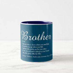 Caneca De Café Em Dois Tons Definição de Irmão Azul Divertido e o Melhor de To
