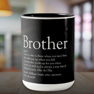 Caneca De Café Em Dois Tons Definição de Irmão Diversão Moderna