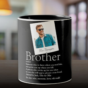 Caneca De Café Em Dois Tons Definição de Irmão Divertido Moderno Foto
