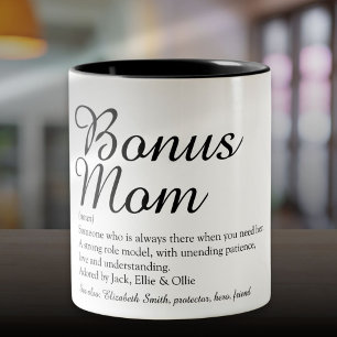 Caneca De Café Em Dois Tons Definição de Mãe Adicional Citação Divertida Elega