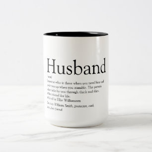 Caneca De Café Em Dois Tons Definição de Marido Dito Moderno Legal