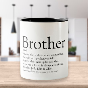 Caneca De Café Em Dois Tons Definição de Melhor Irmão do Mundo