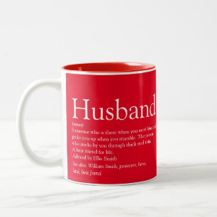 Caneca De Café Em Dois Tons Definição de Melhor Marido do Mundo Moderno Vermel