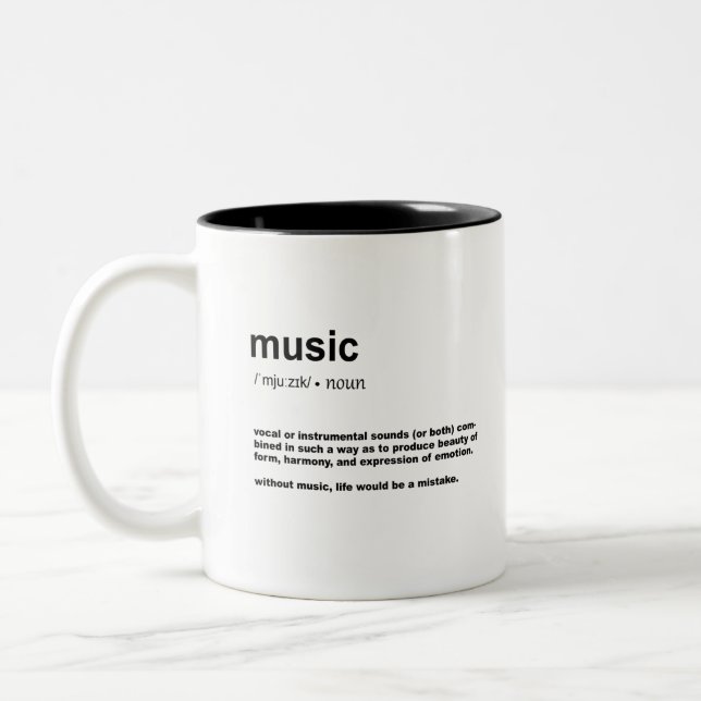 Caneca De Café Em Dois Tons Definição de Música (Esquerda)