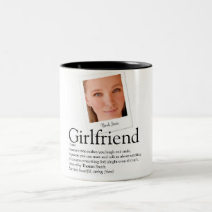 Caneca De Café Em Dois Tons Definição de Namorada Divertida Moderna Foto