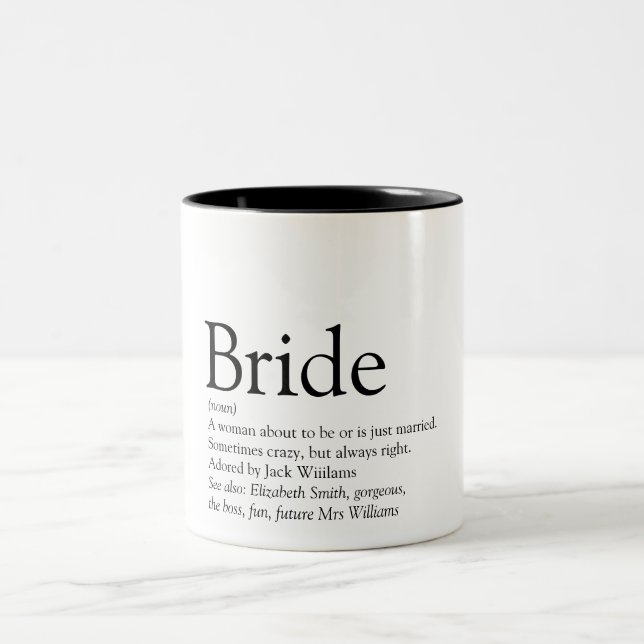 Caneca De Café Em Dois Tons Definição de Noiva, Chá de Noiva, Casamento (Centro)