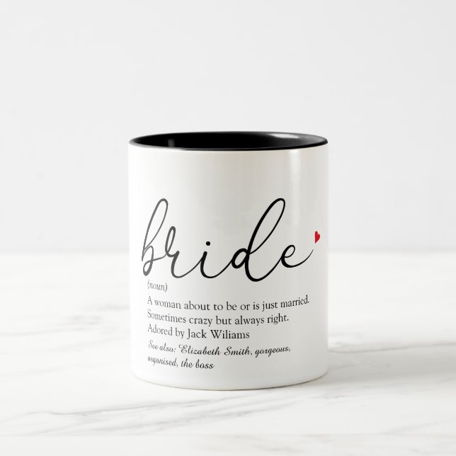 Caneca De Café Em Dois Tons Definição de Noiva, Chá de Panela, Casamento (Centro)