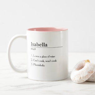 Caneca De Café Em Dois Tons Definição de Nome Personalizado Engraçado