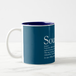 Caneca De Café Em Dois Tons Definição de Parceiro Ideal Personalizada Azul