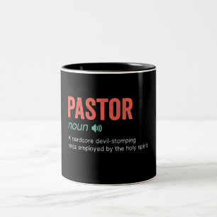 Caneca De Café Em Dois Tons Definição de Pastor Engraçado
