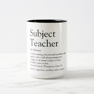Caneca De Café Em Dois Tons Definição de Professor Favorito Divertido Moderno