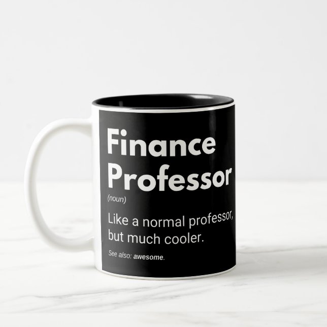 Caneca De Café Em Dois Tons Definição de Professores de Finanças Engraçados (Esquerda)