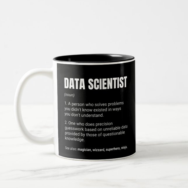 Caneca De Café Em Dois Tons Definição de Trabalho Engraçado do Cientista de Da (Esquerda)