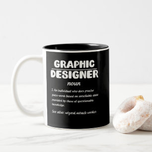 Caneca De Café Em Dois Tons Definição do Designer Gráfico Definição Engraçado