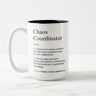 Caneca De Café Em Dois Tons Definição do gerenciador Funny do Coordenador de C
