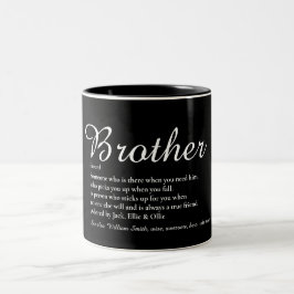 Caneca De Café Em Dois Tons Definição do Melhor Irmão Divertido Moderno Legal 