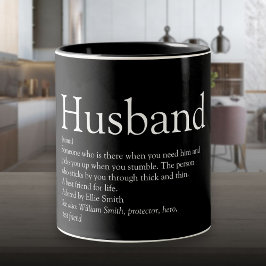 Caneca De Café Em Dois Tons Definição do Melhor Marido de Todos os Tempos
