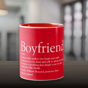 Caneca De Café Em Dois Tons Definição do Melhor Namorado do Mundo Vermelho