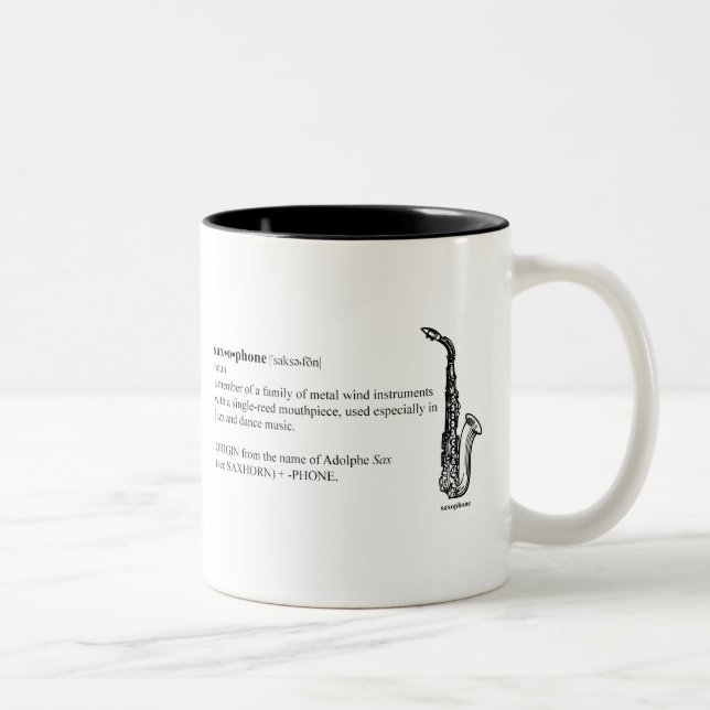 Caneca De Café Em Dois Tons Definição do saxofone (Direita)