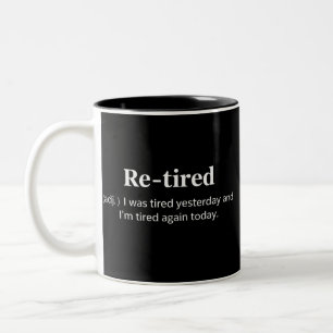 Caneca De Café Em Dois Tons Definição Engraçada de Aposentado Piada Sarcástica
